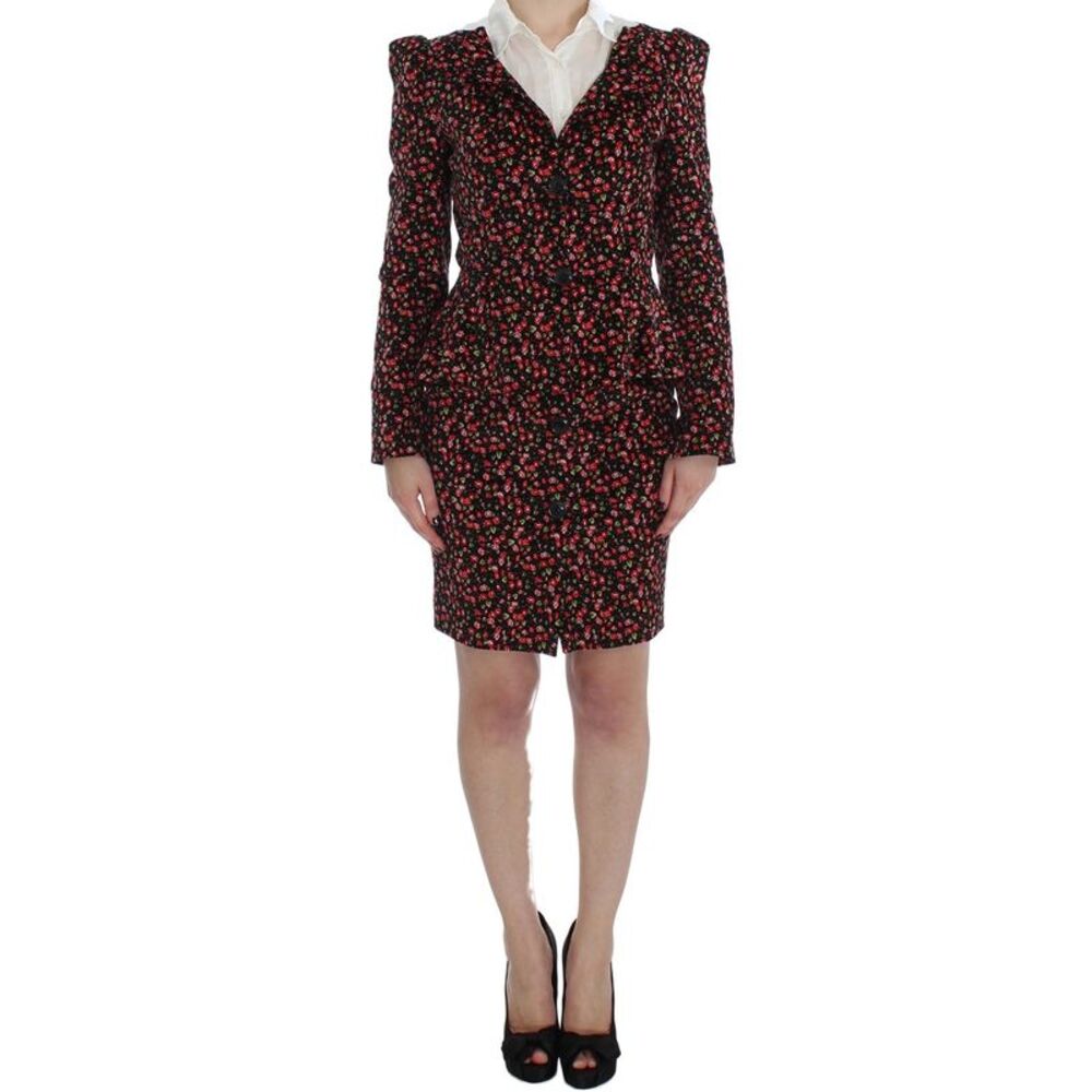 BENCIVENGA Black Multicolor Floral Women's Suit